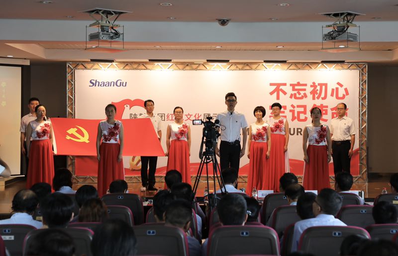 陜鼓戰(zhàn)略黨支部、投資證券黨支部聯(lián)合參賽隊(duì)表演主題朗誦《七月的天空》.jpg